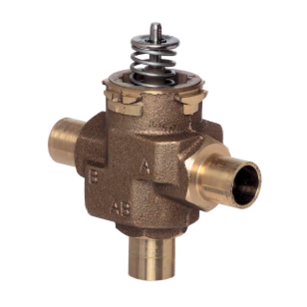 3-way 1/2 in Sweat VC Valve Assembly 4.2 Cv and quick open flow
