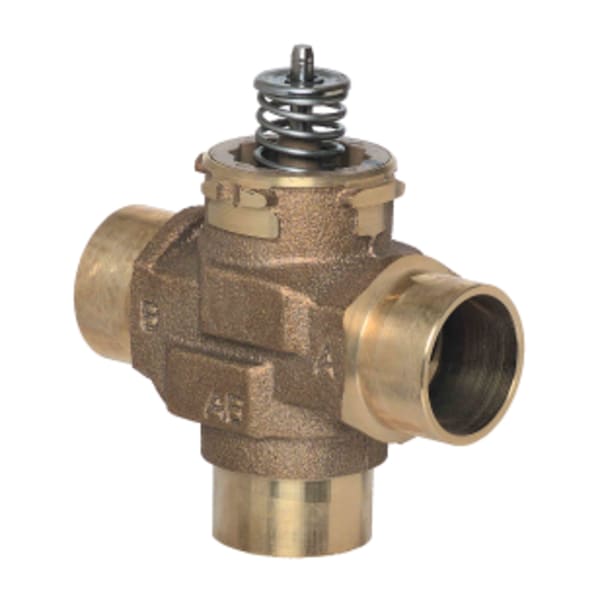 3-way 1 in Sweat VC Valve Assembly 9 Cv and linear flow