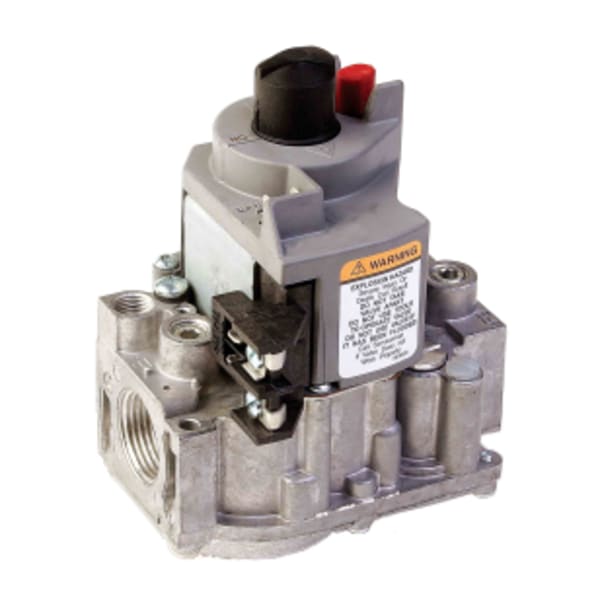 Single Stage Gas Controls for Standing Pilot appliance, 3/4 in x 3/4 in inlet/outlet size, Step Opening, 24 V AC, LP Gas