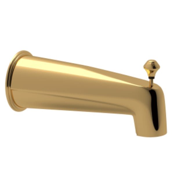 Wall Mount Tub Spout With Diverter in Italian Brass