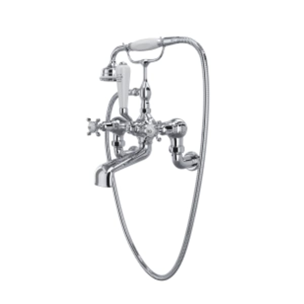 Edwardian™ Exposed Wall Mount Tub Filler in Polished Chrome