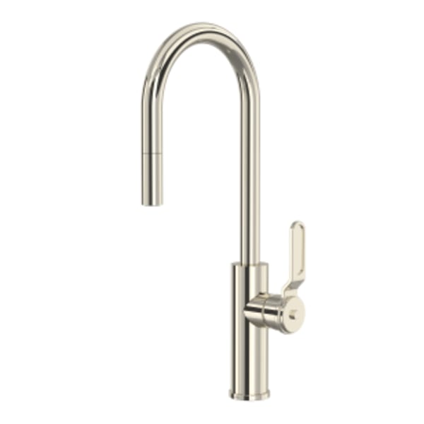 Myrina™ Pull-Down Bar/Food Prep Kitchen Faucet With C-Spout in Polished Nickel