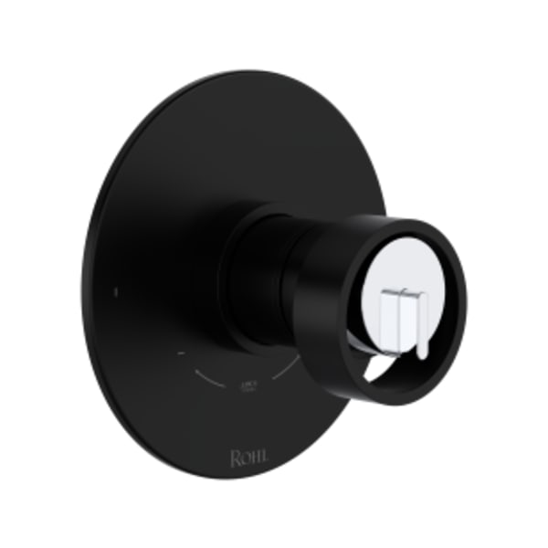 Eclissi™ 1/2" Therm & Pressure Balance Trim With 2 Functions in Matte Black/Polished Chrome