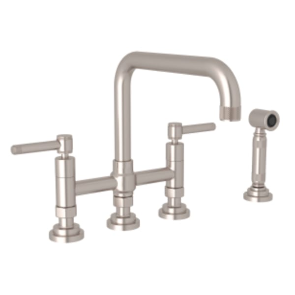 Campo™ Bridge Kitchen Faucet With Side Spray in Satin Nickel