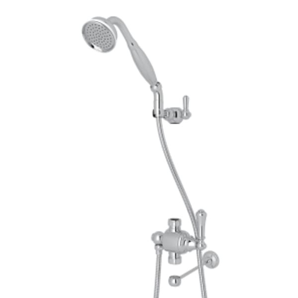 Riser Diverter With Handshower, Hose, And Parking Bracket in Polished Chrome