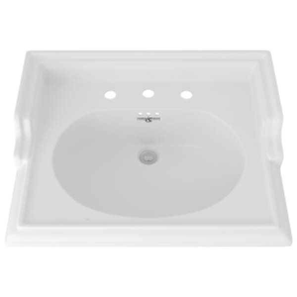 25" x 20" Oval Wash Stand Lavatory Sink in White (WH)