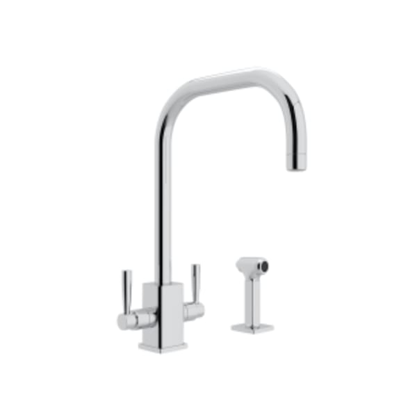 Holborn™ Two Handle Kitchen Faucet With U-Spout and Side Spray in Polished Chrome