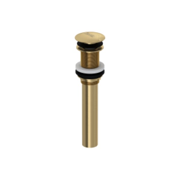 Push Drain Without Overflow in Antique Gold