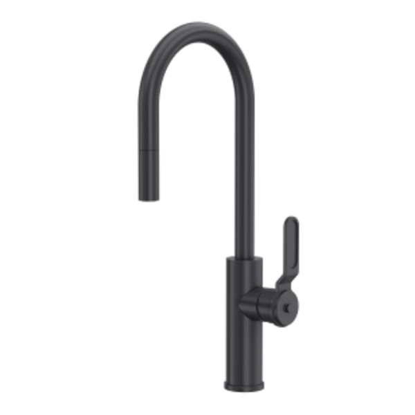 Myrina™ Pull-Down Bar/Food Prep Kitchen Faucet With C-Spout in Matte Black