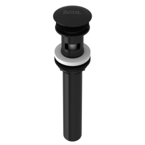 Push Drain With Overflow in Matte Black