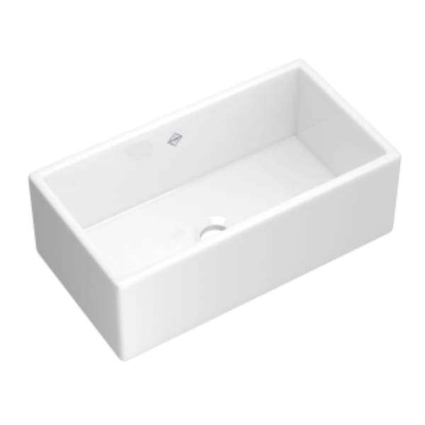 Shaker™ 33" Single Bowl Farmhouse Apron Front Fireclay Kitchen Sink in White (WH)