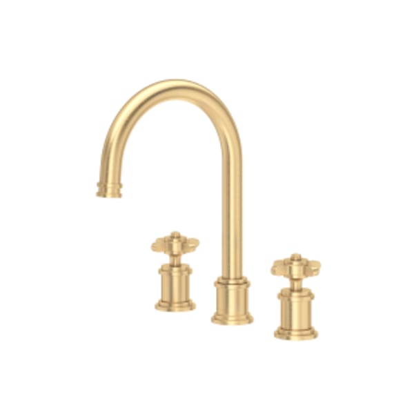 Armstrong™ Widespread Lavatory Faucet With C-Spout in Satin English Gold