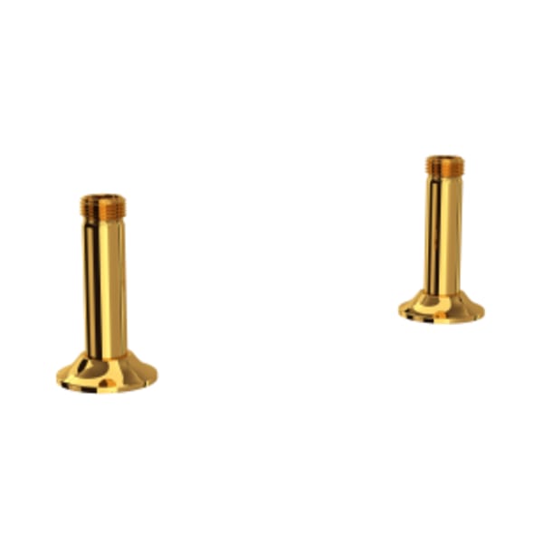 Georgian Era™ Bridge Faucet Straight Deck Unions in Unlacquered Brass
