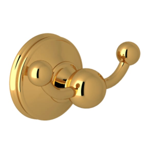 Georgian Era™ Double Robe Hook in Unlacquered Brass