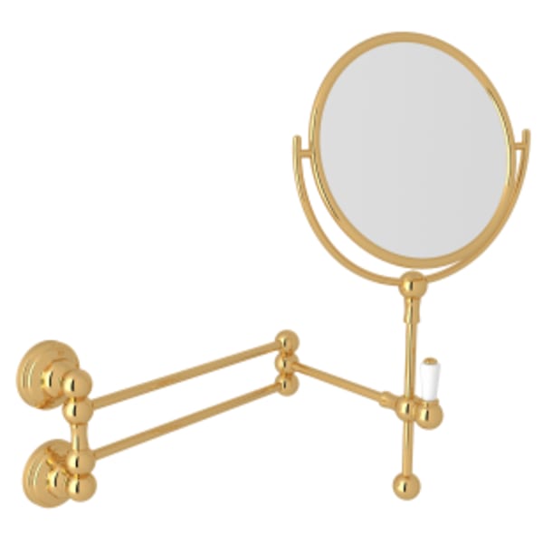 Wall Mount Makeup Mirror in English Gold
