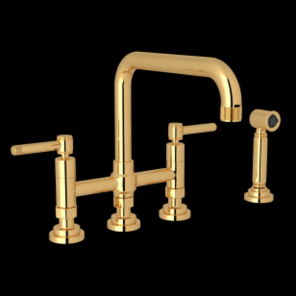 Campo™ Bridge Kitchen Faucet With Side Spray in Italian Brass