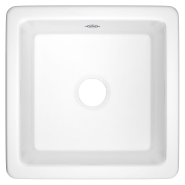Lancaster™ 18" Single Bowl Square Fireclay Bar/Food Prep Kitchen Sink in White (WH)