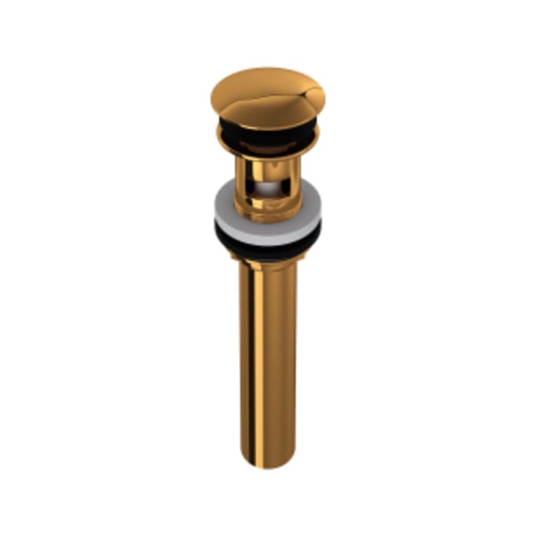 Push Drain With Overflow in Italian Brass