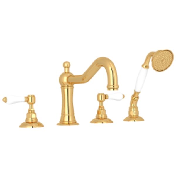 Acqui® 4-Hole Deck Mount Tub Filler in Italian Brass