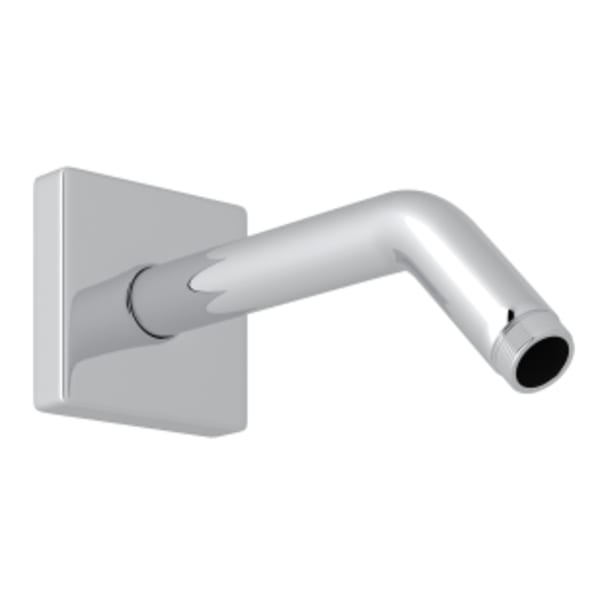 7" Reach Wall Mount Shower Arm With Square Escutcheon in Polished Chrome