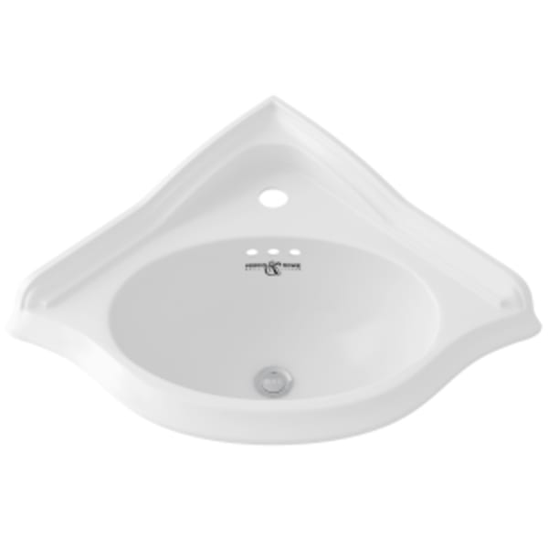 23" x 17" Wall Mount Corner Lavatory Sink in White (WH)