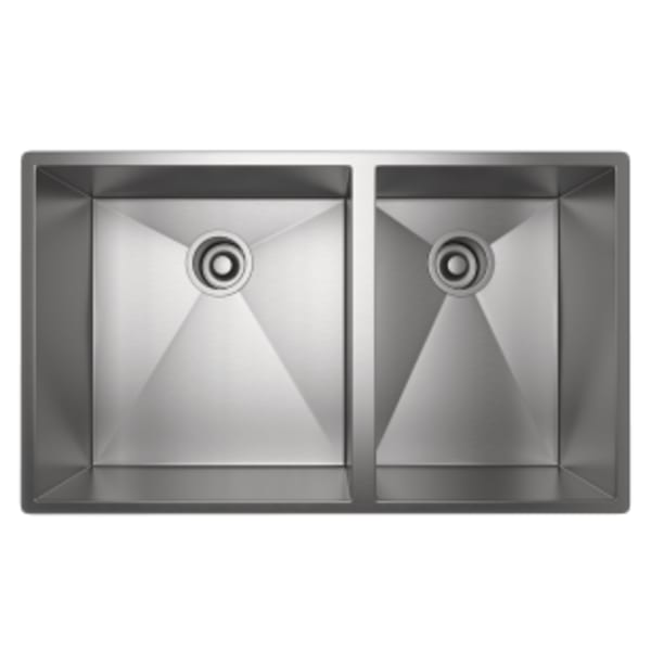 Forze™ 31" Double Bowl Stainless Steel Kitchen Sink in Brushed Stainless Steel