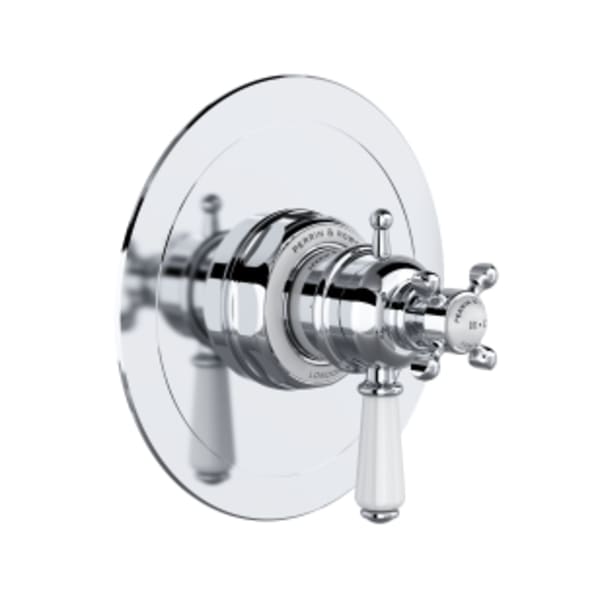Edwardian™ 1/2" Therm & Pressure Balance Trim With 2 Functions in Polished Chrome