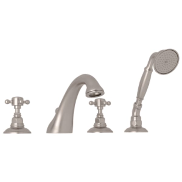 Viaggio® 4-Hole Deck Mount Tub Filler in Satin Nickel