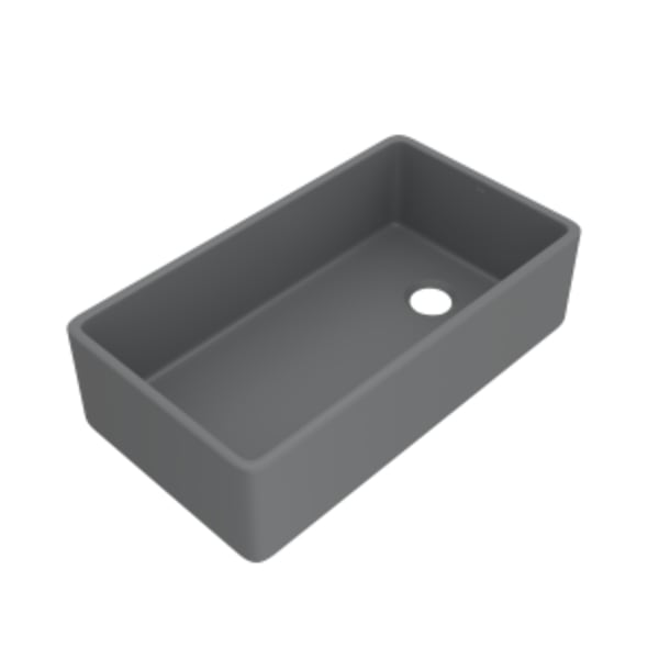 Allia™ 36" Fireclay Single Bowl Farmhouse Apron Front Kitchen Sink in Satin Grey