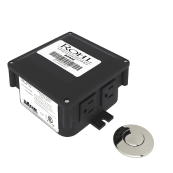Waste Disposal Control Box With Air Switch Button in Polished Nickel