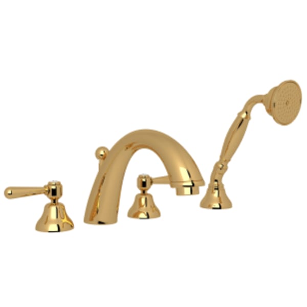 Verona™ 4-Hole Deck Mount Tub Filler in Italian Brass