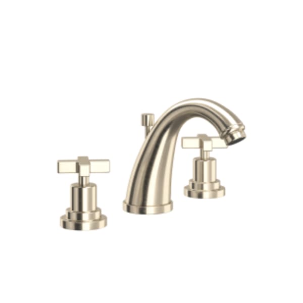 Lombardia® Widespread Lavatory Faucet With C-Spout in Satin Nickel