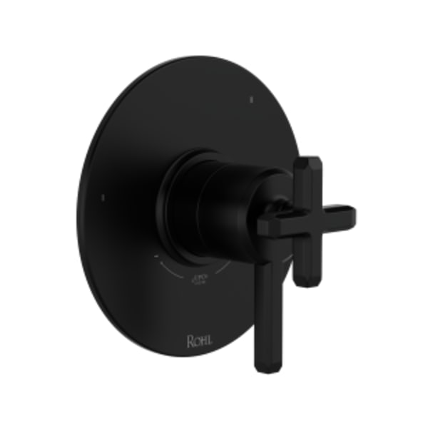 Apothecary™ 1/2" Therm & Pressure Balance Trim With 5 Functions in Matte Black