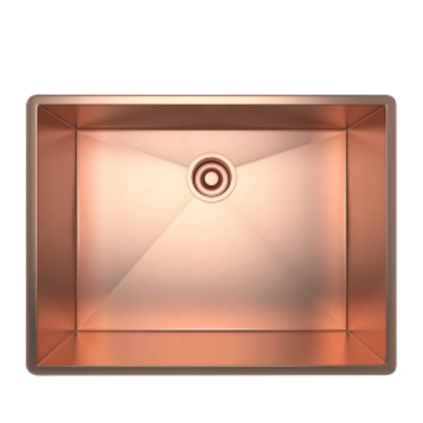 Forze™ 24" Single Bowl Stainless Steel Kitchen Sink in Stainless Copper
