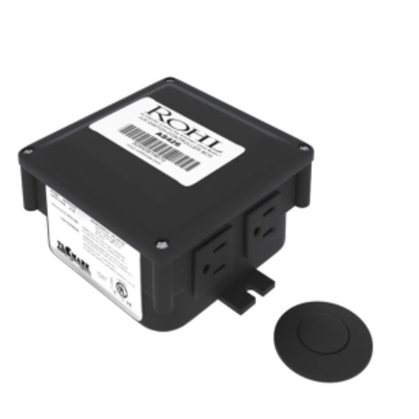 Waste Disposal Control Box With Air Switch Button in Matte Black