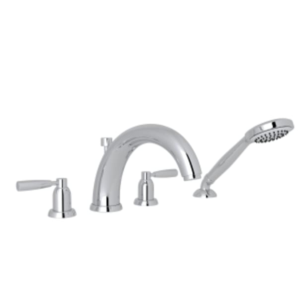 Holborn™ 4-Hole Deck Mount Tub Filler With U-Spout in Polished Chrome