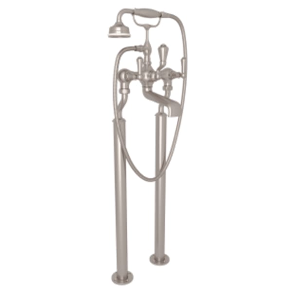 Georgian Era™ Floor Mount Tub Filler in Satin Nickel