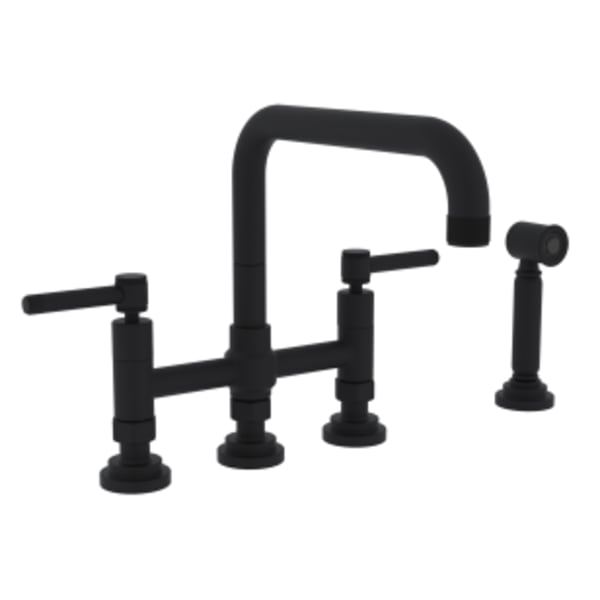 Campo™ Bridge Kitchen Faucet With Side Spray in Matte Black