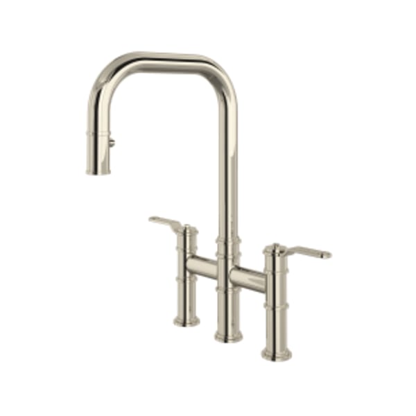 Armstrong™ Pull-Down Bridge Kitchen Faucet With U-Spout in Polished Nickel