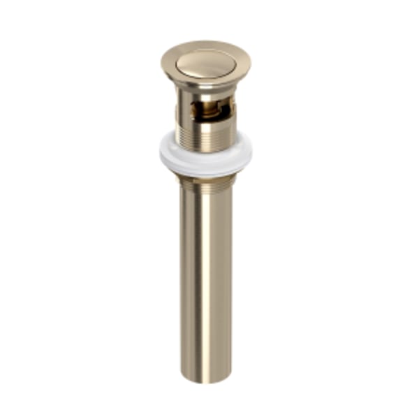 Push Drain With Overflow in Satin Nickel