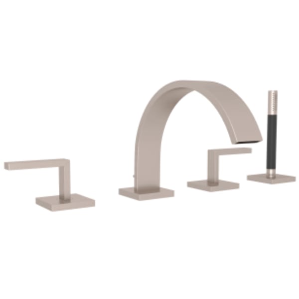 Wave™ 4-Hole Deck Mount Tub Filler in Satin Nickel