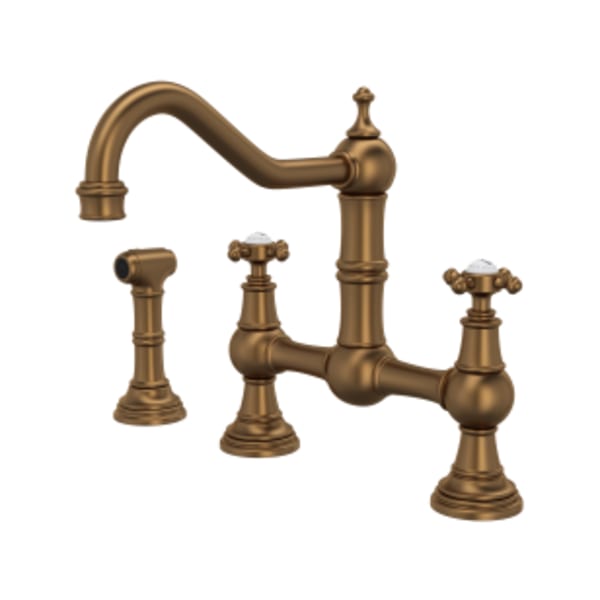 Edwardian™ Bridge Kitchen Faucet With Side Spray in English Bronze