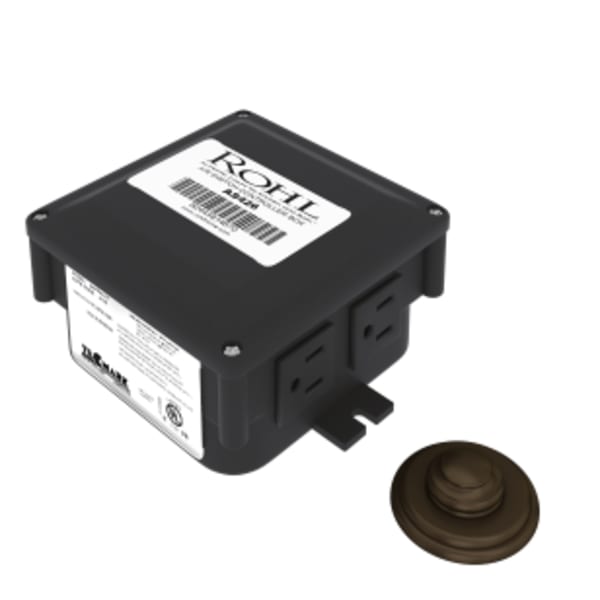 Waste Disposal Control Box With Air Switch Button in Tuscan Brass