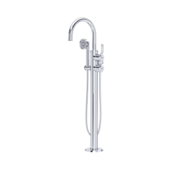 Armstrong™ Single Hole Floor Mount Tub Filler Trim With C-Spout in Polished Chrome