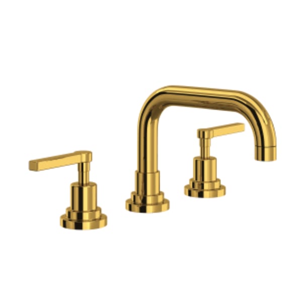 Lombardia® Widespread Lavatory Faucet With U-Spout in Unlacquered Brass