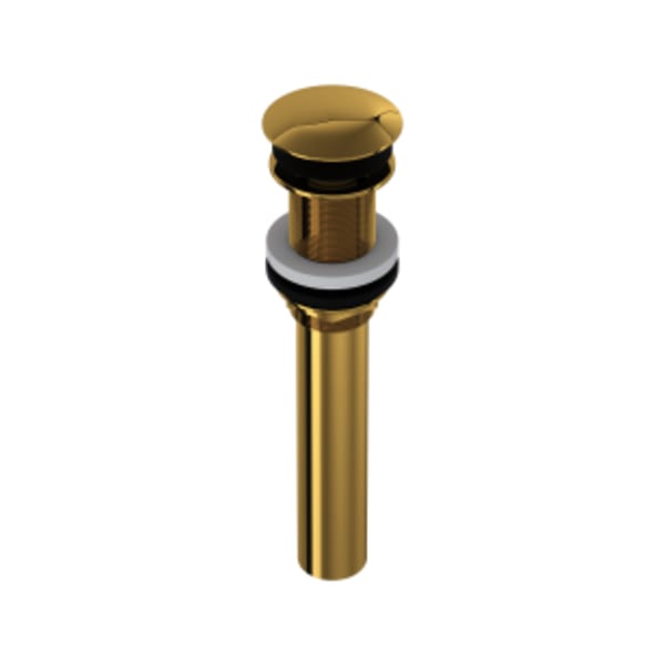 Push Drain Without Overflow in Unlacquered Brass