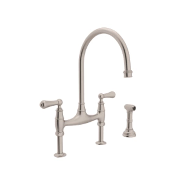 Georgian Era™ Bridge Kitchen Faucet With Side Spray in Satin Nickel