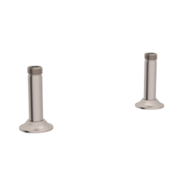 Georgian Era™ Bridge Faucet Straight Deck Unions in Satin Nickel