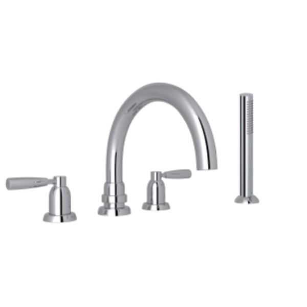 Holborn™ 4-Hole Deck Mount Tub Filler With C-Spout in Polished Chrome