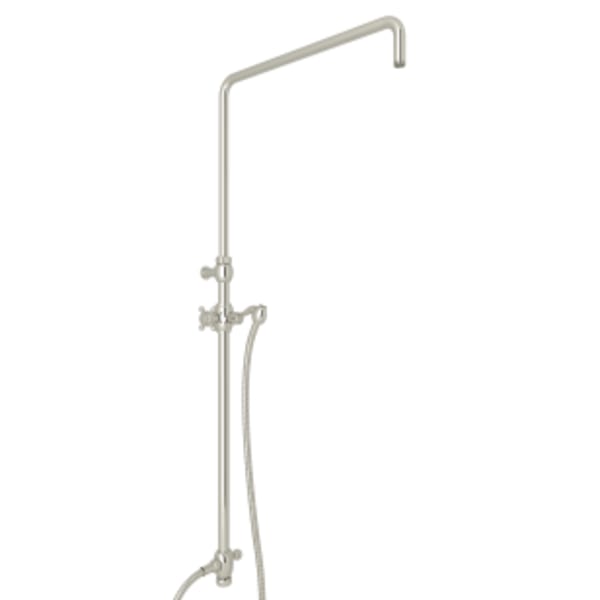 Riser With Diverter, Hose And Sliding Handshower Holder in Polished Nickel